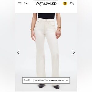 NWT Madewell Flea Market Flare sz 28 Tile White